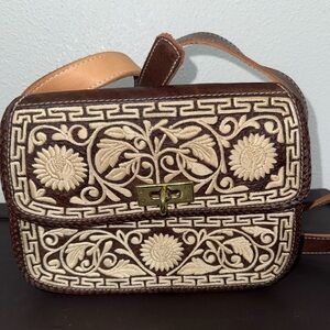 Mexican Handmade Tooled Leather Crossbody Bag